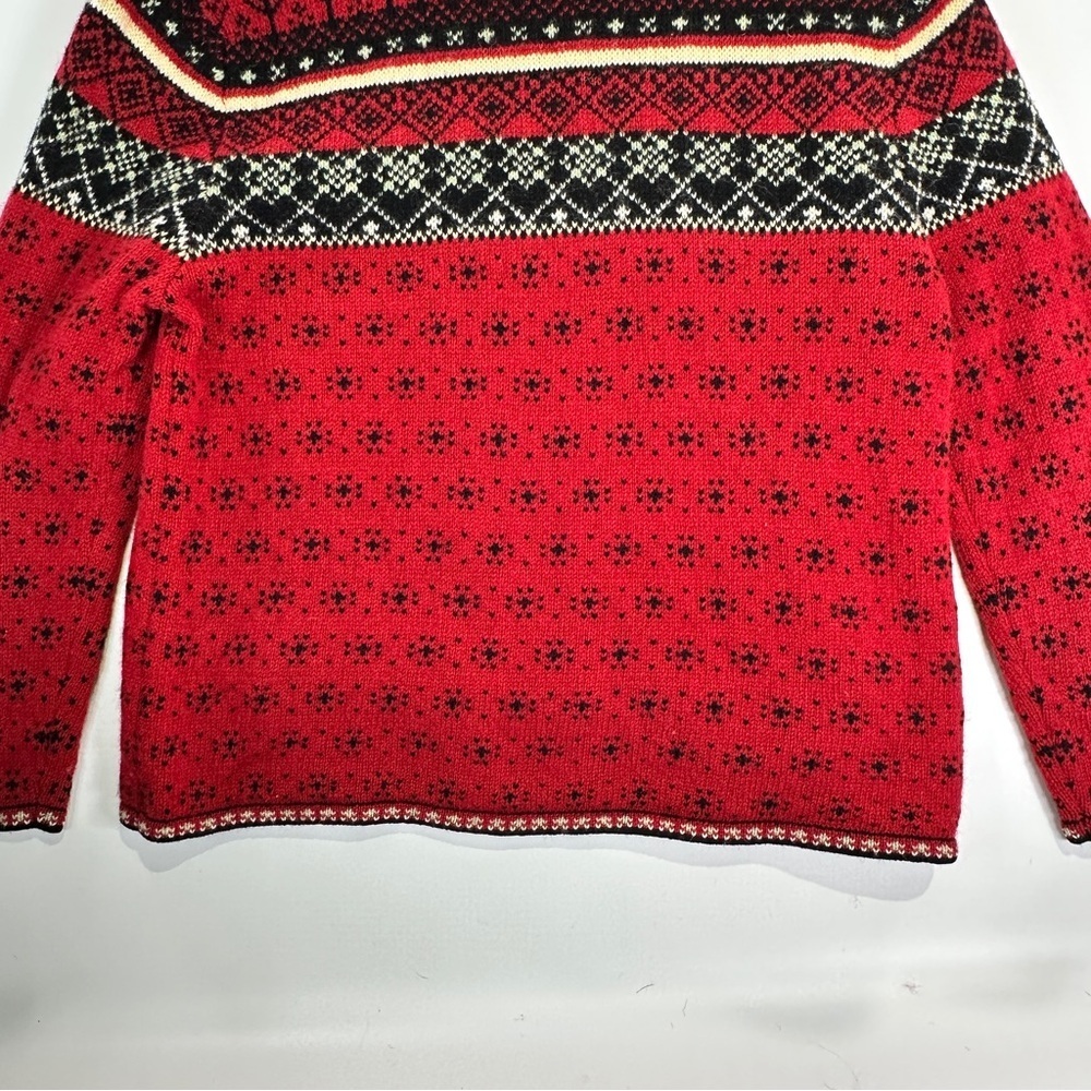 Cambridge apres ski wool cardigan Nordic clasp sweater jacket M - Picture 8 of 12